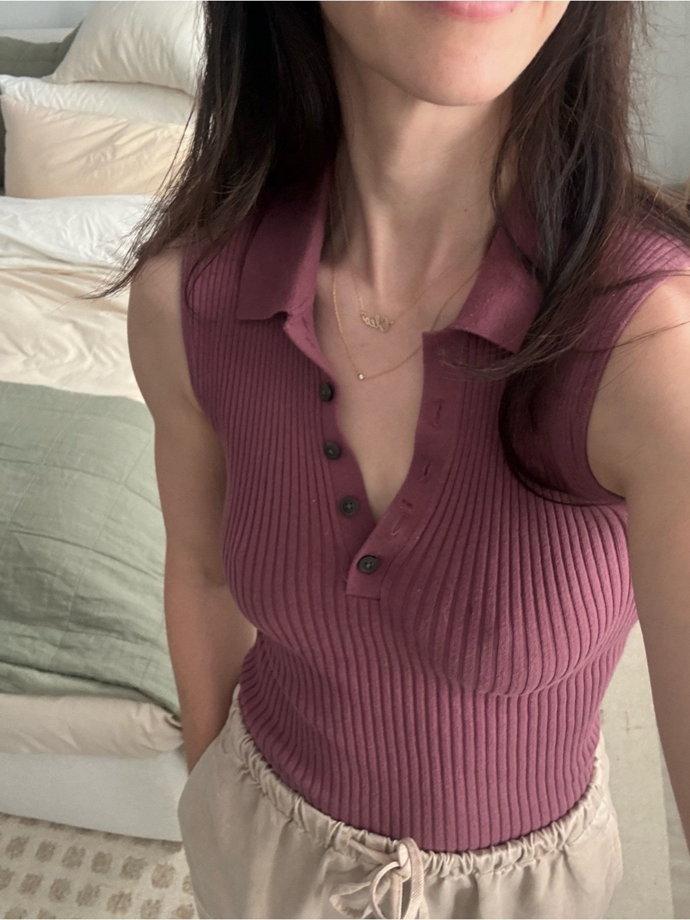 Madewell Ribbed Knit Polo Tank